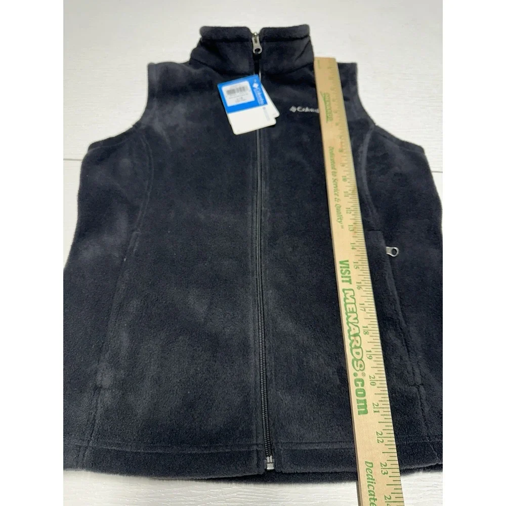 Columbia Benton‎ Springs Fleece Vest YOUTH Kids Size L Black Full Zip Sleeveless